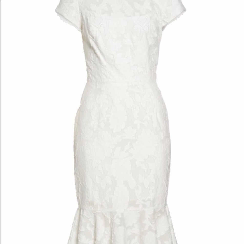 Maggy London White Lace Fit-and-Flare Midi Dress - Picture 6 of 15